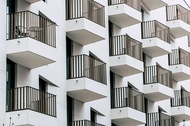 Apartment building patios